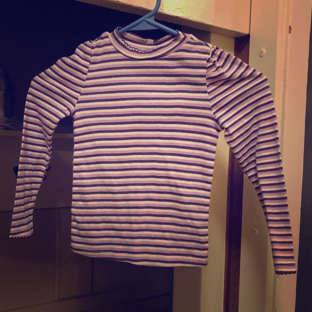 Purple striped long sleeved shirt